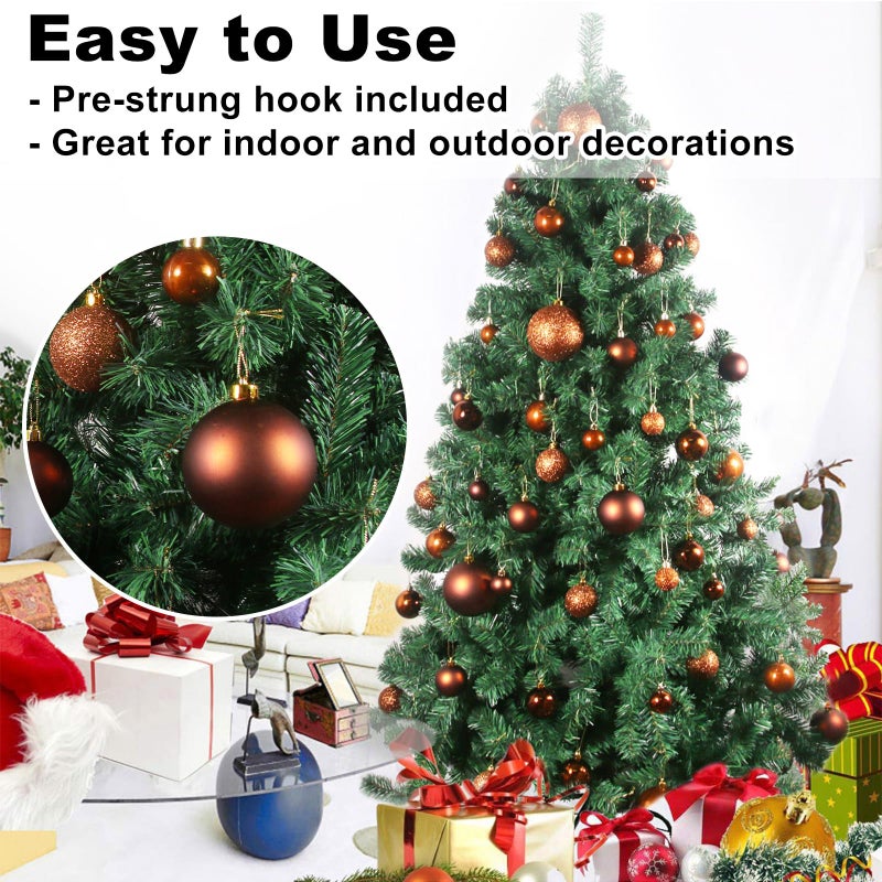 GameXcel Bronze 3.2 "" Large Christmas Balls - Christmas Tree Decoration Ornaments Shatterproof Hanging Balls for Birthday Halloween Holiday Wedding Decorations Set of 24pcs - Image 5